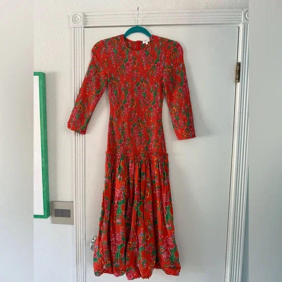 RHODE Zola Smocked Midi Dress - Picture 4 of 7